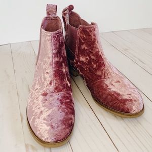 TOMS Ella Velvet Ankle Bootie